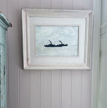 Load image into Gallery viewer, Naive vintage oil painting on board "Clyde Steamers" signed