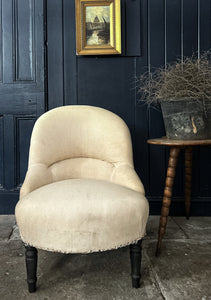 Napoleon III deconstructed antique french bedroom slipper chair