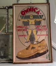 Load image into Gallery viewer, Omnica Belgium shoe Vintage advertising sign framed