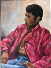 Load image into Gallery viewer, Vintage male portrait painting oil on board