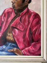 Load image into Gallery viewer, Vintage male portrait painting oil on board