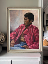 Load image into Gallery viewer, Vintage male portrait painting oil on board