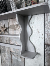 Load image into Gallery viewer, Painted wooden vintage scratch built French country shelf 