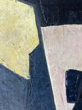 Load image into Gallery viewer, Modernist Pastel and black coloured abstract landscape oil painting  on board