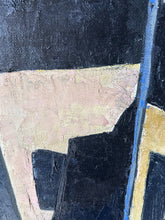 Load image into Gallery viewer, Modernist Pastel and black coloured abstract landscape oil painting  on board