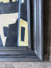 Load image into Gallery viewer, Modernist Pastel and black coloured abstract landscape oil painting  on board