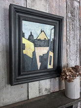 Load image into Gallery viewer, Modernist Pastel and black coloured abstract landscape oil painting  on board