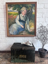 Load image into Gallery viewer, Post Impressionist French School early 20th Century antique portrait painting oil on board