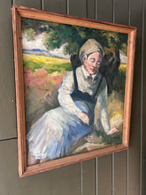 Load image into Gallery viewer, Post Impressionist French School early 20th Century antique portrait painting oil on board