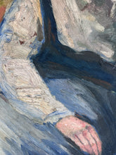 Load image into Gallery viewer, Post Impressionist French School early 20th Century antique portrait painting oil on board