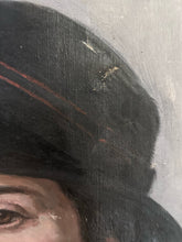 Load image into Gallery viewer, Pre war 1932 French portrait painting on canvas lady M D Vandalle 1932
