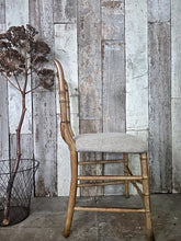 Load image into Gallery viewer, Regency Faux Bamboo antique chair with 100% Irish linen fabric seat 