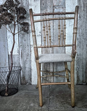 Load image into Gallery viewer, Regency Faux Bamboo antique chair with 100% Irish linen fabric seat