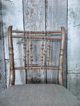 Load image into Gallery viewer, Regency Faux Bamboo antique chair with 100% Irish linen fabric seat