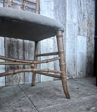 Load image into Gallery viewer, Regency Faux Bamboo antique chair with 100% Irish linen fabric seat