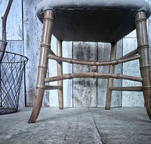 Load image into Gallery viewer, Regency Faux Bamboo antique chair with 100% Irish linen fabric seat