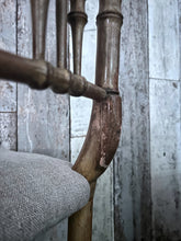 Load image into Gallery viewer, Regency Faux Bamboo antique chair with 100% Irish linen fabric seat