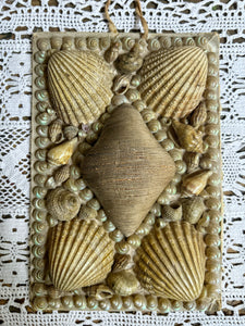 A Victorian Shell sailors sweetheart souvenir plaque wall hanging