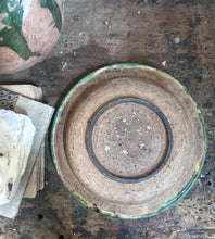 Load image into Gallery viewer, Antique 19th century Whieldon type dish bowl yellow &amp; green lead glaze