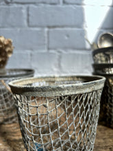 Load image into Gallery viewer, Small vintage European rustic Wirework galvanised  basket