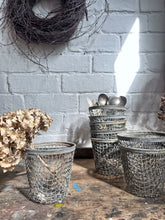 Load image into Gallery viewer, Small vintage European rustic Wirework galvanised  basket