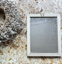 Load image into Gallery viewer, Small white wooden painted vintage wall mirror