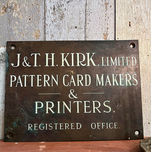 Solid Copper Vintage metal business sign printers card makers