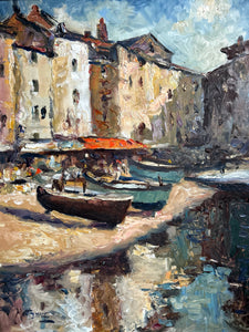 St Tropez France landscape coastal oil painting on board Matt Bruce 2015-2000
