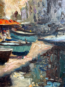 St Tropez France landscape coastal oil painting on board Matt Bruce 2015-2000