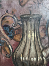 Load image into Gallery viewer, Vintage Still life oil painting on canvas with fruit dated 1930
