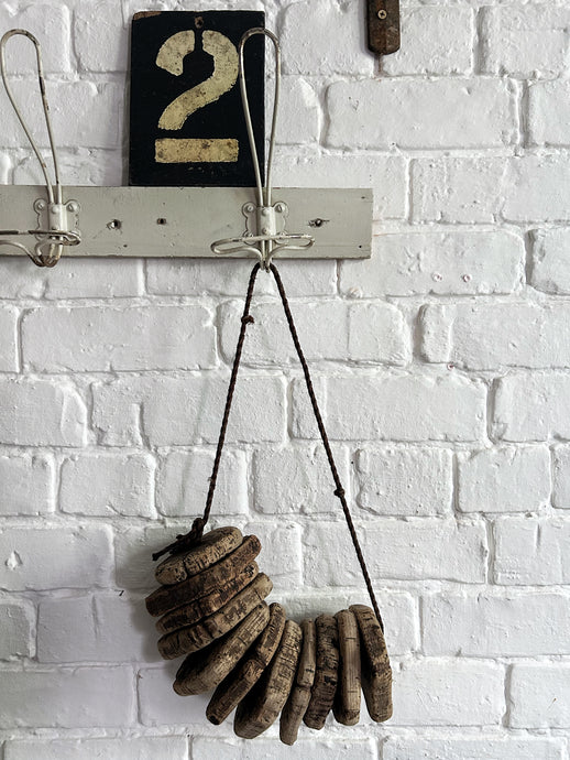Large String of vintage cork fishing floats