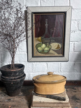 Load image into Gallery viewer, Swedish Mid Century still life with fruit oil painting on board signed and dated 
