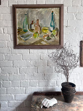 Load image into Gallery viewer, Swedish Vintage Mid 20th Century still life oil painting on board