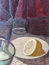 Load image into Gallery viewer, Swedish Mid Century still life with fruit oil painting on board signed and dated