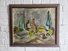 Load image into Gallery viewer, Swedish Vintage Mid 20th Century still life oil painting on board