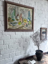 Load image into Gallery viewer, Swedish Vintage Mid 20th Century still life oil painting on board