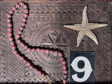 Load image into Gallery viewer, Venetian antique Murano glass red black faceted trade beads 