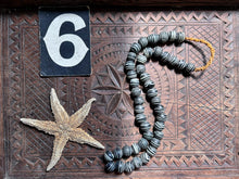 Load image into Gallery viewer, Venetian Murano glass antique black white rattlesnake trade beads