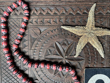 Load image into Gallery viewer, Venetian antique Murano glass red black faceted trade beads 