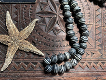 Load image into Gallery viewer, Venetian Murano glass antique black white rattlesnake trade beads