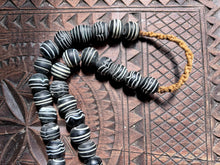 Load image into Gallery viewer, Venetian Murano glass antique black white rattlesnake trade beads