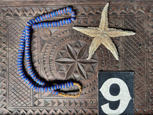 Load image into Gallery viewer, Venetian antique glass trade beads blue red starburst faceted design