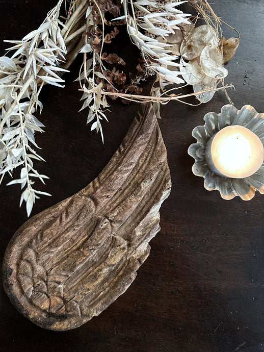 Victorian French 19th Century Salvaged Church Wooden Angel Wing