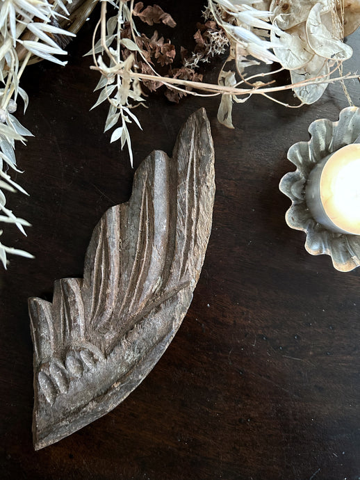 Victorian French 19th Century Salvaged Wooden Church Angel Wing