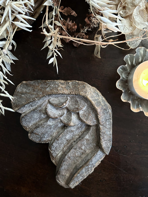 Victorian French 19th Century Salvaged Church Wooden Angel Wing 