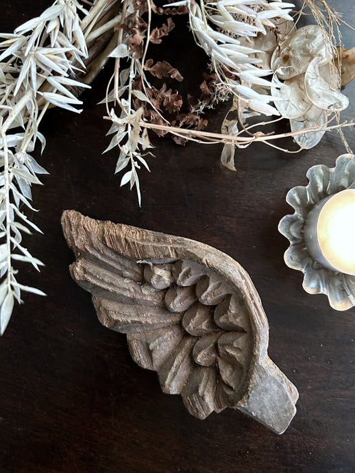 Victorian French 19th Century Salvaged Church Wooden Angel Wing