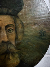 Load image into Gallery viewer, Victorian Antique folk art painted wooden panel Portrait Scottish Highlander