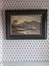 Load image into Gallery viewer, Victorian Scottish landscape loch oil painting on canvas dated 1901 signed JB