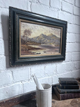 Load image into Gallery viewer, Victorian Scottish landscape loch oil painting on canvas dated 1901 signed JB