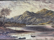 Load image into Gallery viewer, Victorian Scottish landscape loch oil painting on canvas dated 1901 signed JB